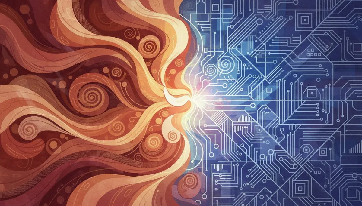 AIと人間の協働を示すイメージ、役割分担と業務効率化