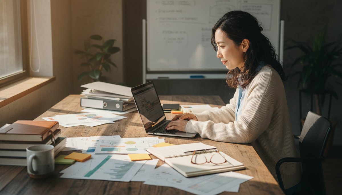 研修計画を立てる企業担当者