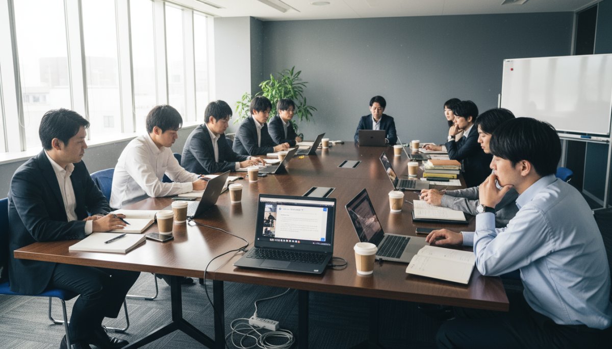 オンラインAI研修を受講する日本企業の社員たち