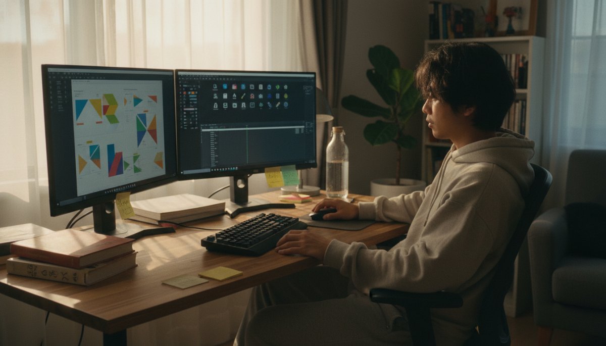 AI生成コンテンツを編集する様子