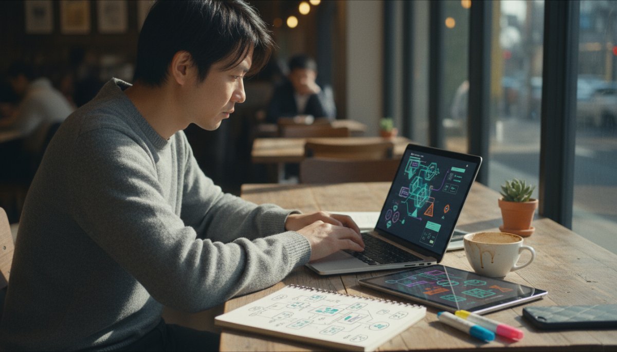 AI学習と継続的改善のイメージ