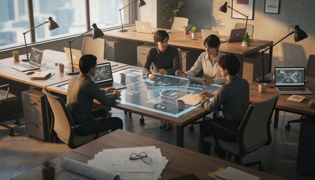 企業オフィスでのAI活用イメージ