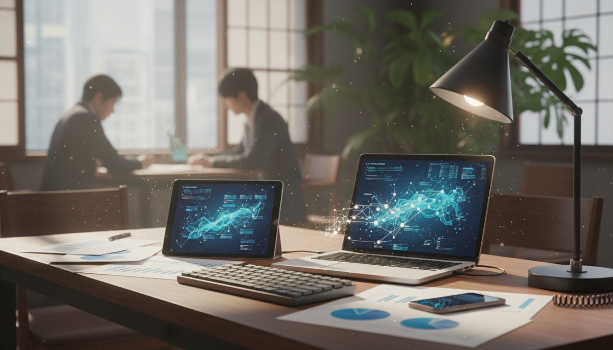 業務にAIを適用する様子を示すイメージ