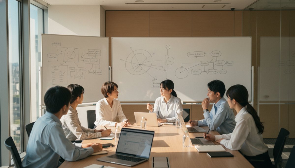 生成AI研修の目的設定と現状分析を行う様子