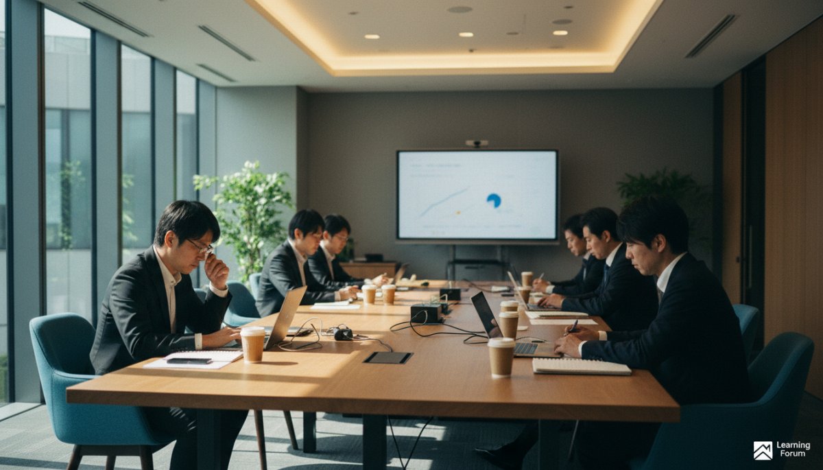 研修を受けるビジネスパーソンたち