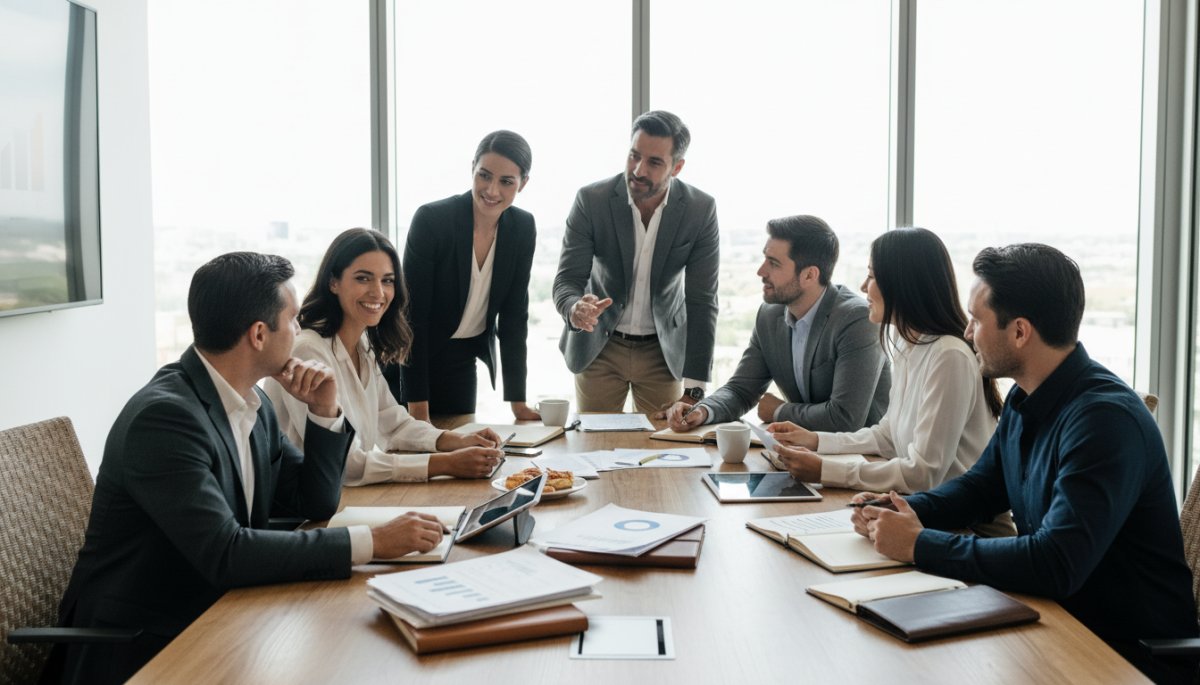 研修事業者を選定するビジネスミーティング