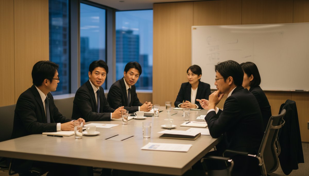 経営層による生成AI戦略会議の様子