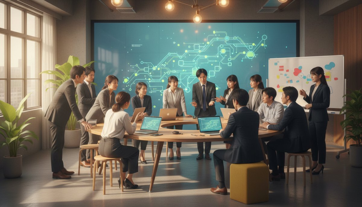 生成AI社内展開と定着のための仕組みづくりイメージ